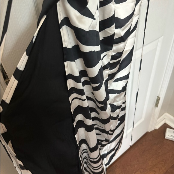 Free People Abby Satin lace up zebra print maxi dress with high split - Picture 5 of 14